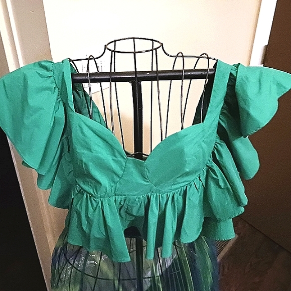 Ruffled Cropped Blouse - Picture 5 of 9